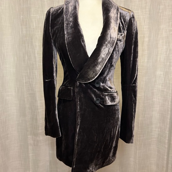 BCBG MaxAzria velvet long Double breasted coat - Picture 5 of 17